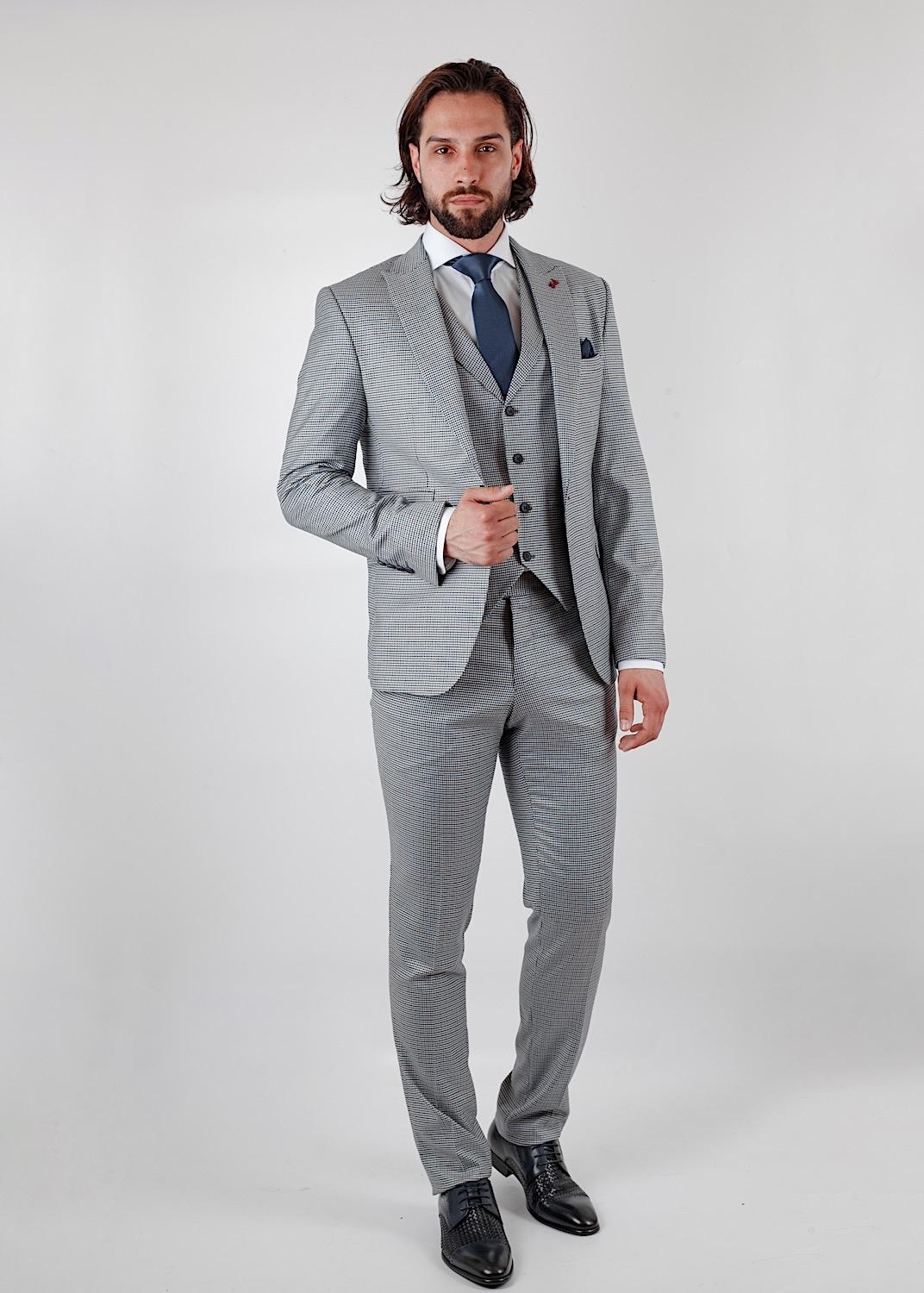 Myles Blue Set Blazer Linen Suit