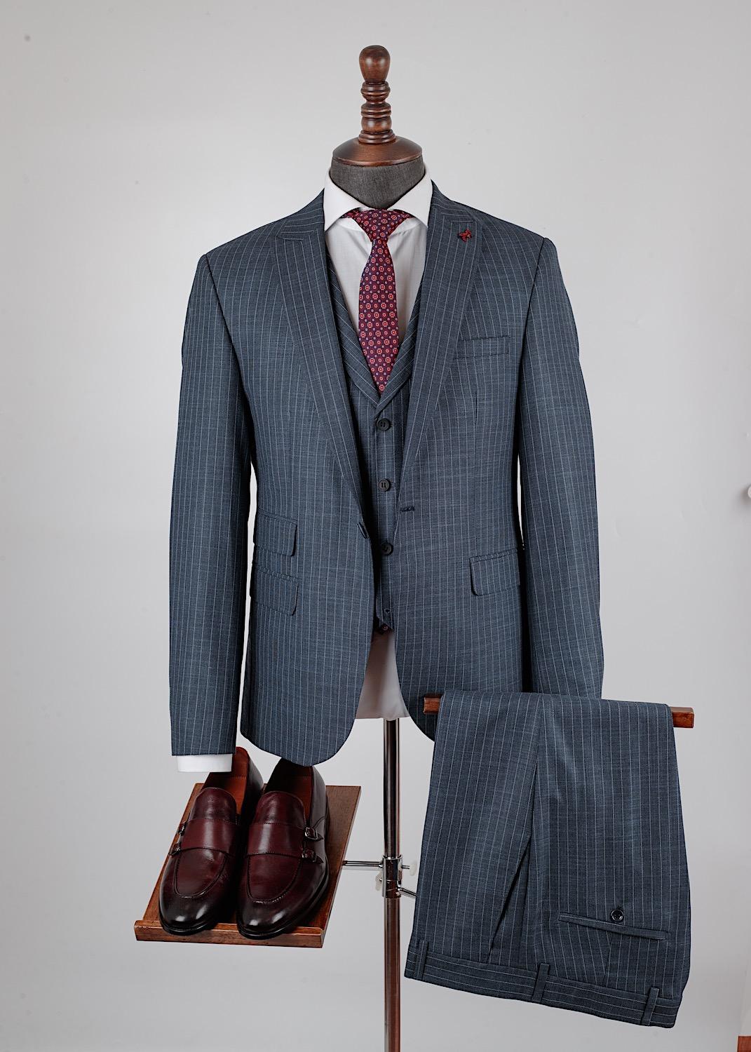 Rowan Blue Set Blazer Linen Suit