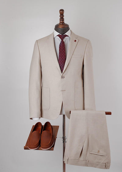 Yosef Cream Set Blazer Linen Suit