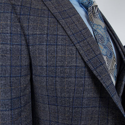 Zev Blue Set Blazer Linen Suit