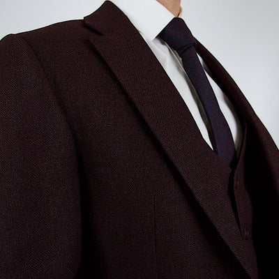 Zyair Maroon Set Blazer Linen Suit