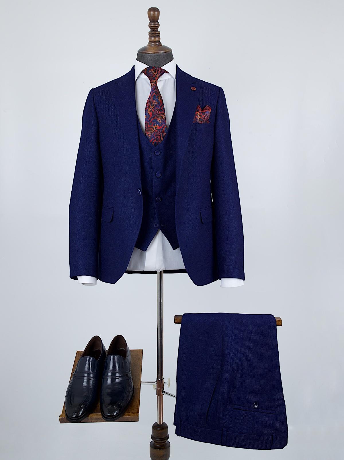 Adan Blue Set Blazer Linen Suit