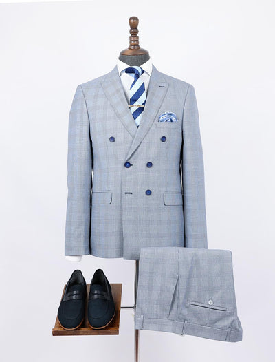 Armani Blue Set Blazer Linen Suit