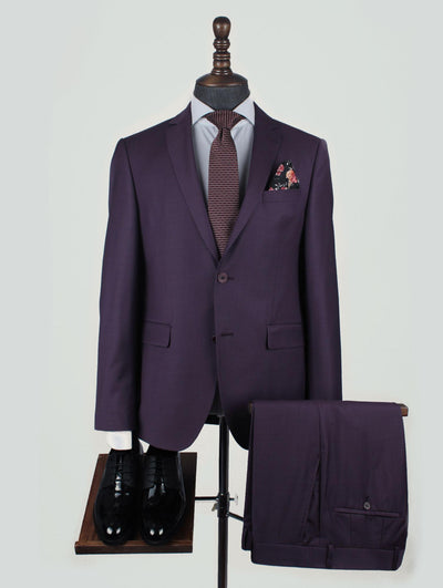Boden Purple Set Blazer Linen Suit