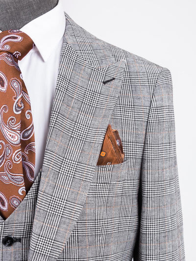 Moshe Grey Set Blazer Linen Suit