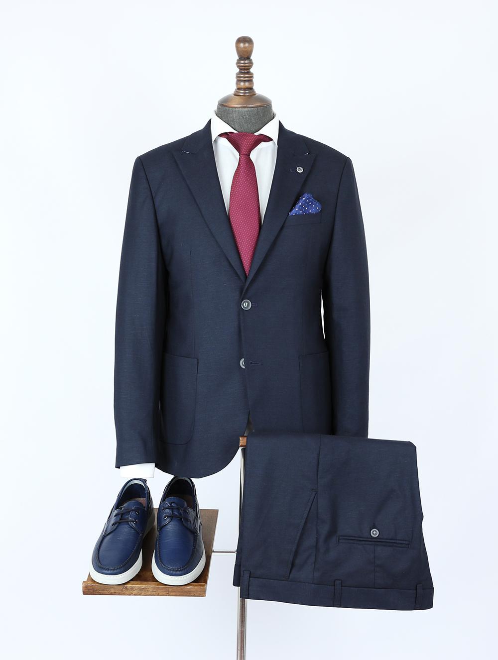 Ulises Blue Set Blazer Linen Suit