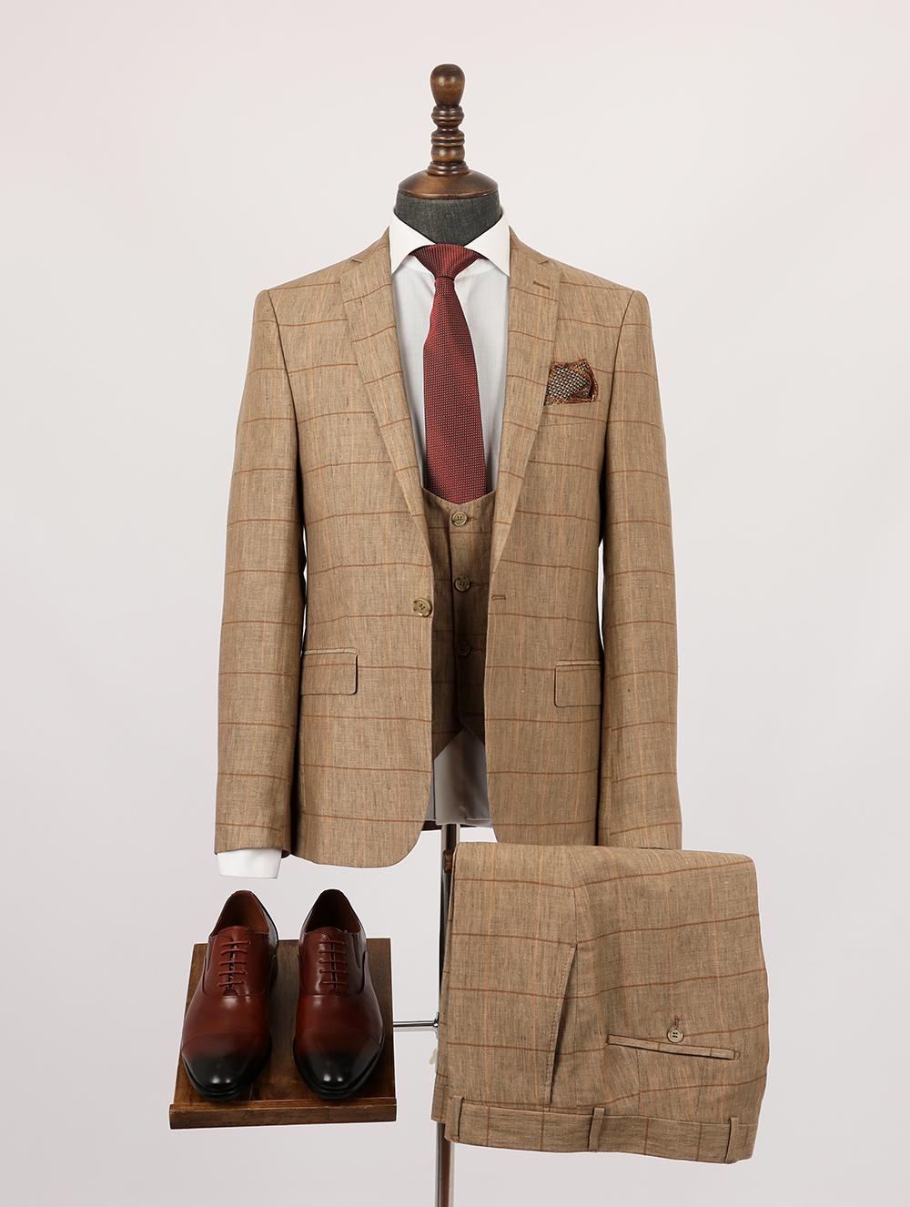 Albert Cream Set Blazer Linen Suit