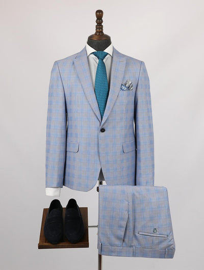 Alonzo Blue Set Blazer Linen Suit