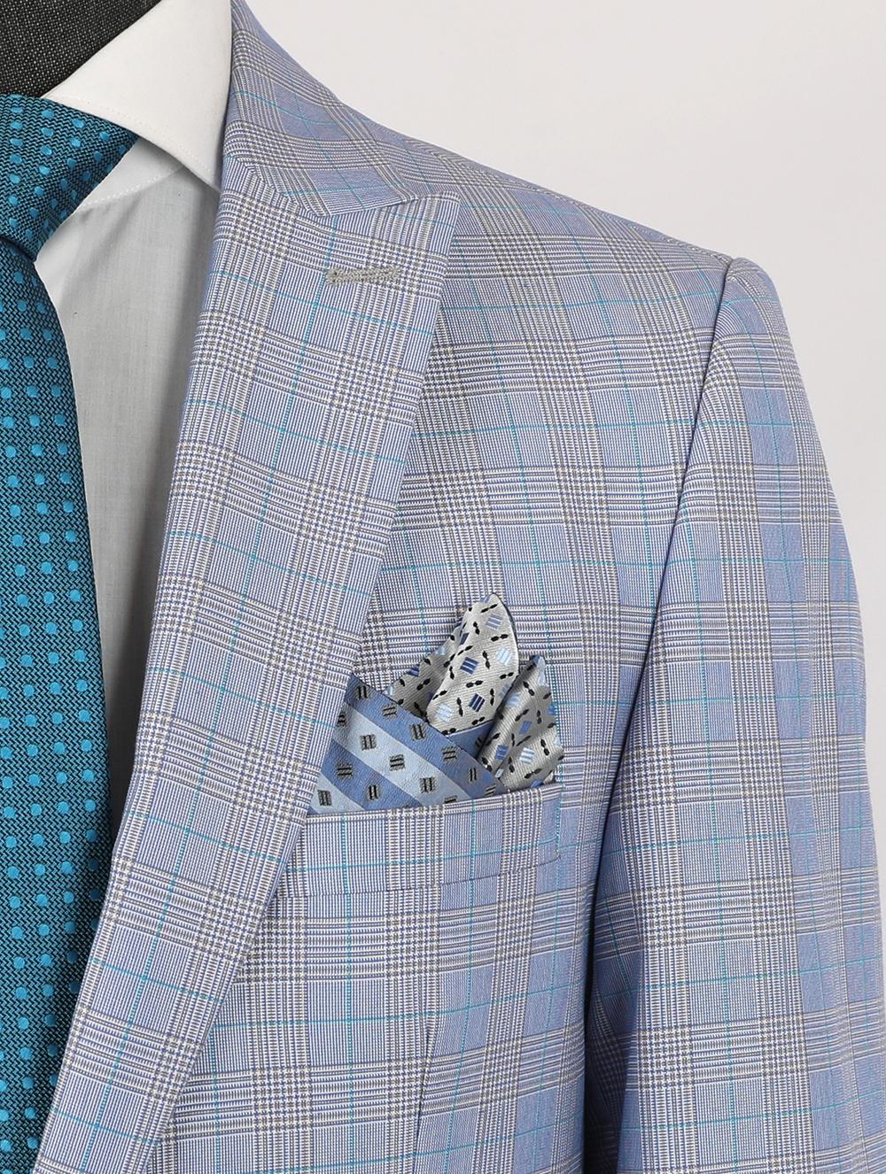 Alonzo Blue Set Blazer Linen Suit