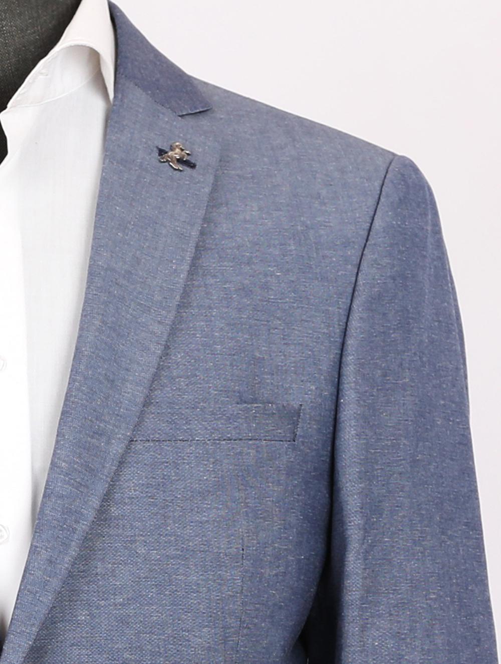 Brett Blue Set Blazer Linen Suit