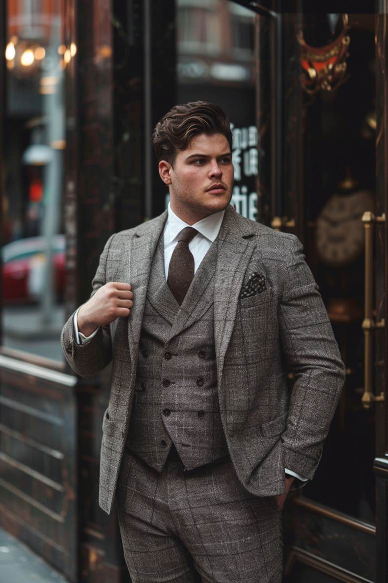 Cosmo modern look Grey Plus Size Men Beautiful Suit