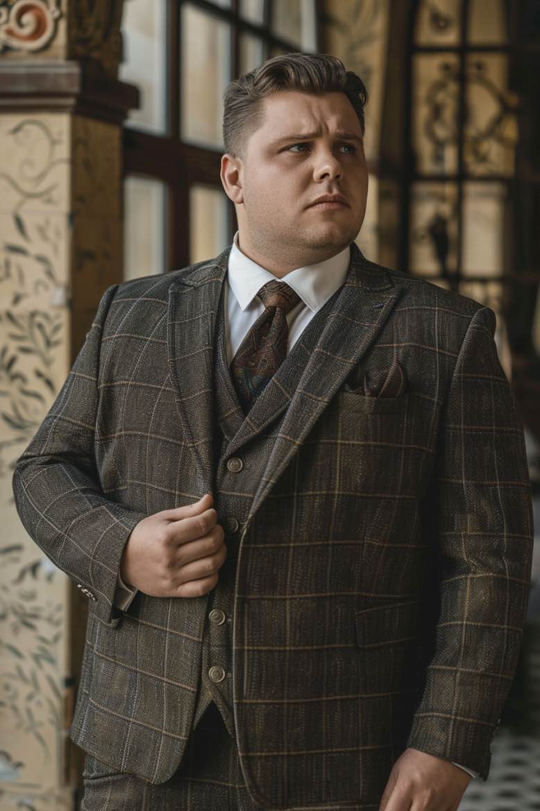 Zuko modern look Brown Plus Size Men Beautiful Suit