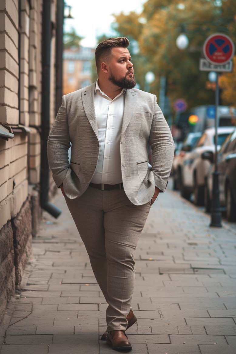 Torin GROOM Grey Plus Size Men Beautiful Suit L / S / 100% Pure Wool