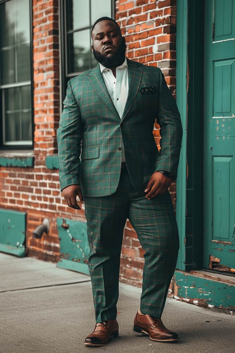 Harvey  Royal Gentleman Green Plus Size Men Beautiful Suit