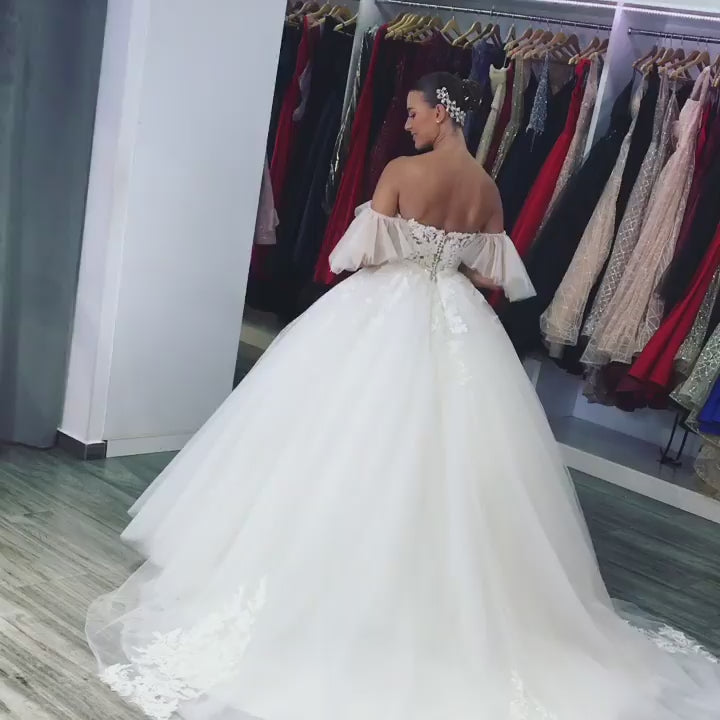 Cha Luxury White Wedding Dress