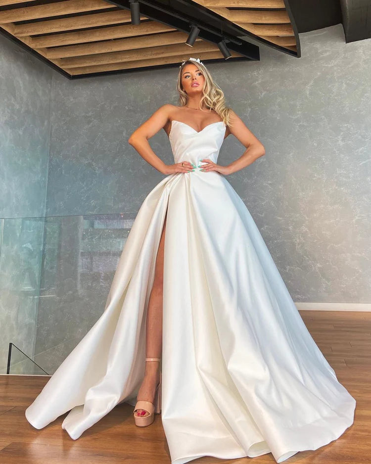 Monica White Elegant  Wedding Dress