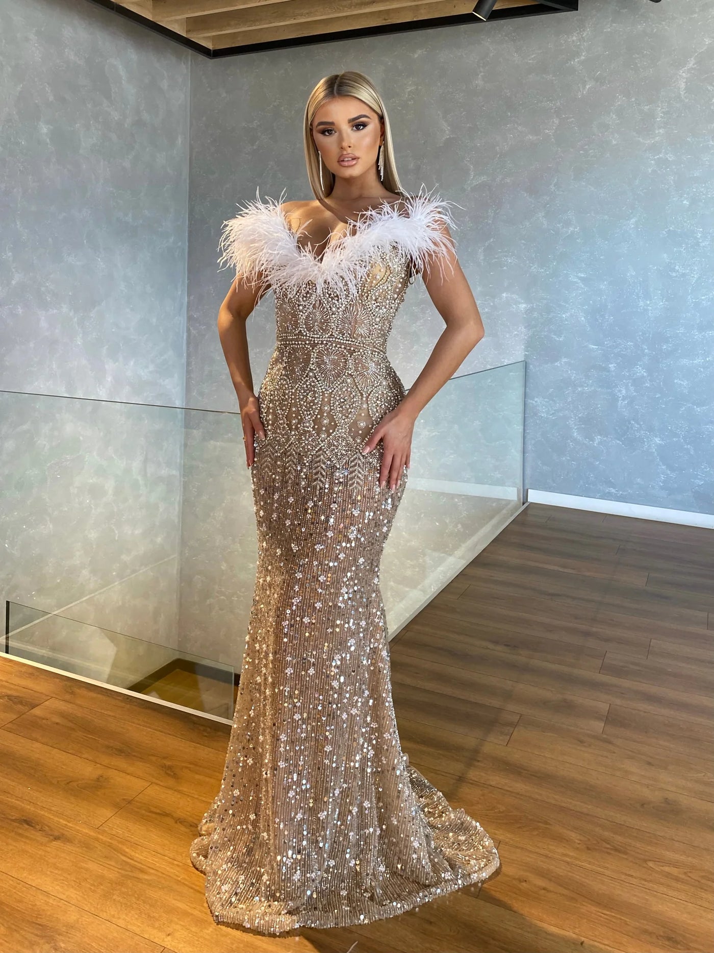 Gloria Exotic beaded  Wedding Dress