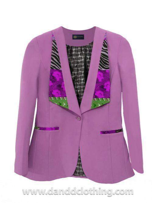 African patched Pink Jacket-AFRICAN WEAR FOR WOMEN,Jackets,Pink,Women Jackets