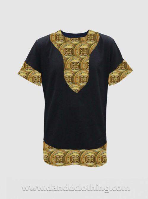 T-Shirt Coins Gold Design-danddclothing-African Wear for Men,Men T-shirts,T-shirts