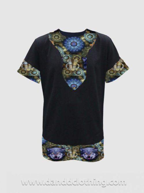 T-Shirt Wolf Black Design-danddclothing-African Wear for Men,Black,Men T-shirts,T-shirts
