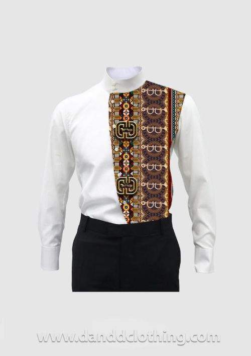 African White Shirt History Half Design-African Men Shirts,African Wear for Men,White