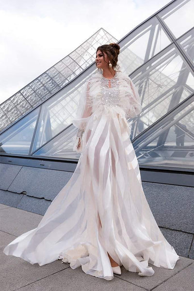 Paris Model Wedding Gown-A-line,Classic Elegant Gowns,Royal Wedding Dresses