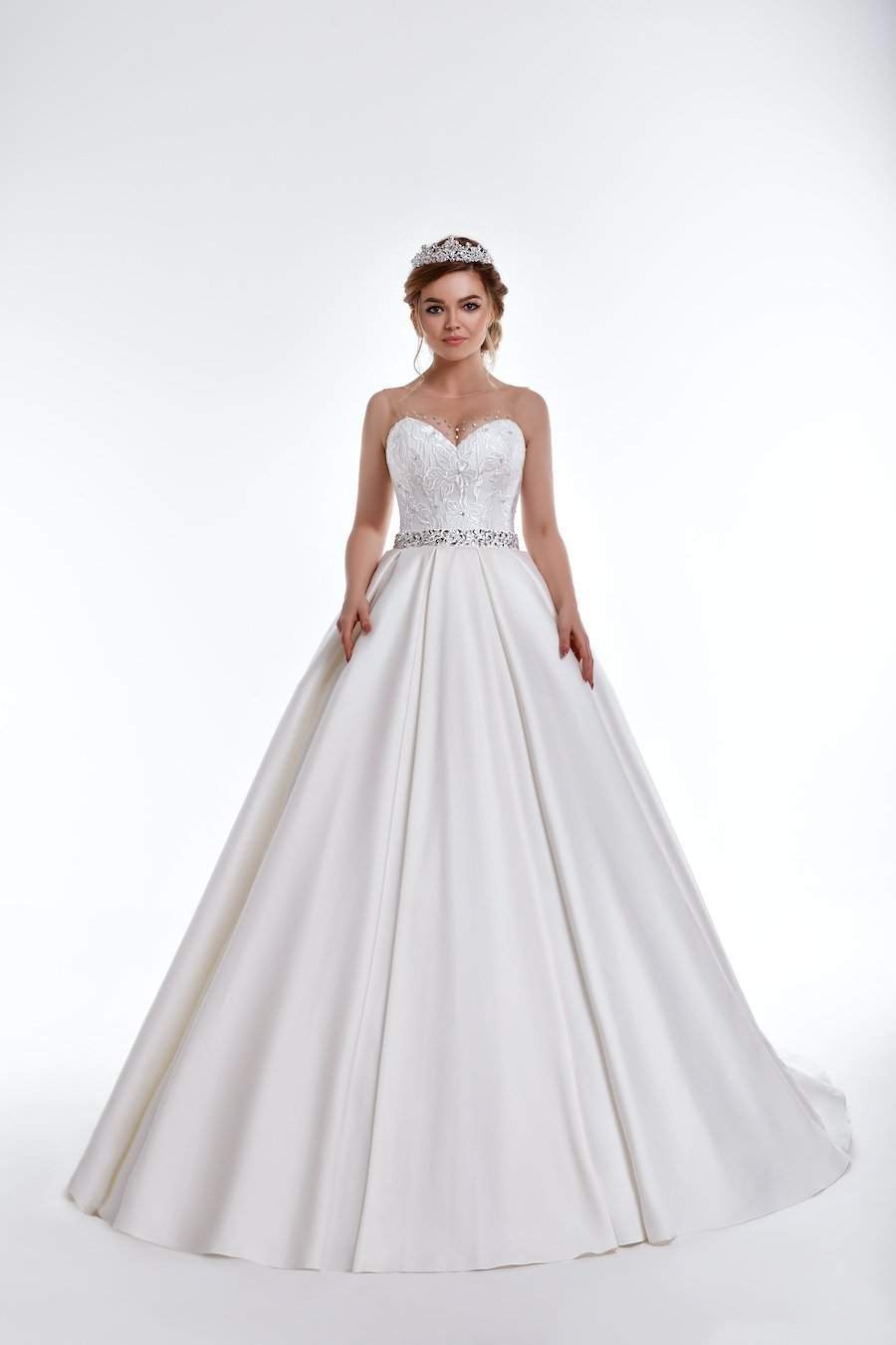 White Ball Gown Wedding Dress-Ball Gown,Classic Elegant Gowns,Royal Wedding Dresses,White