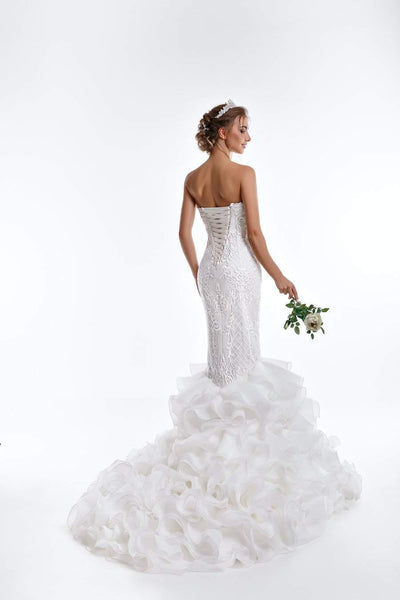 Mermaid Off-White Wedding Gown-Classic Elegant Gowns,Mermaid,Royal Wedding Dresses