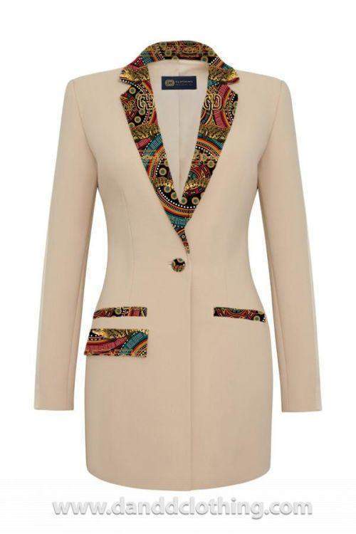 Beige Jacket Classic Collection-AFRICAN WEAR FOR WOMEN,Jackets,Pink,Women Jackets