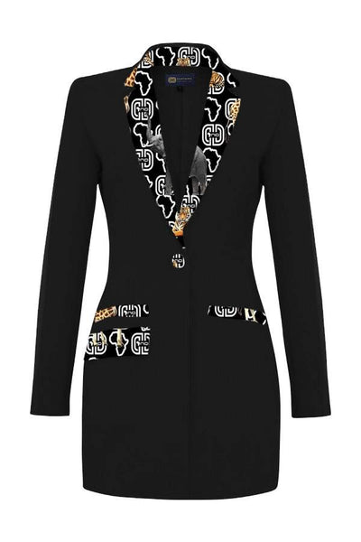 Black Suit Classic Collection-AFRICAN WEAR FOR WOMEN,Black,Ladies Suits