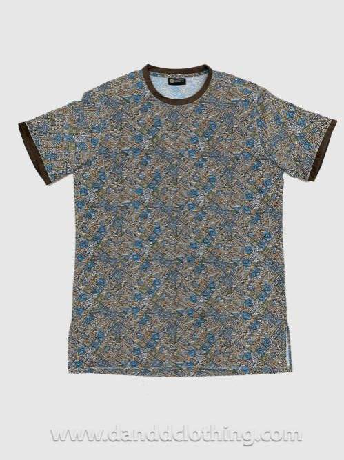 Men T-Shirt Blue Labyrinth-African Wear for Men,Men T-shirts,T-shirts