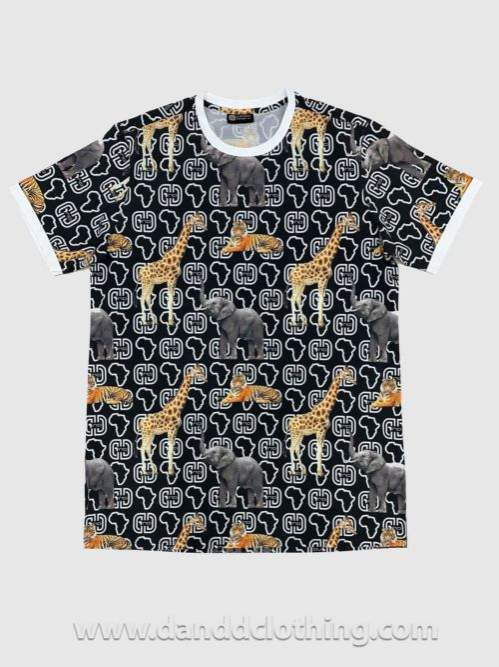 Men T-Shirt D&D Elephant Black-African Wear for Men,Men T-shirts,T-shirts