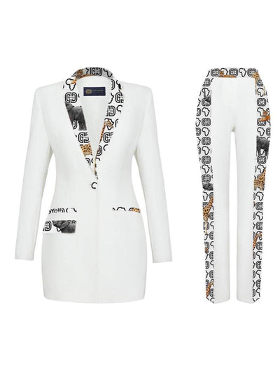 African White Suit Classic Collection-AFRICAN WEAR FOR WOMEN,Ladies Suits,White