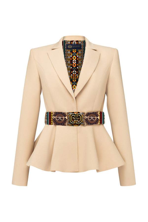 Beige Suit Elegant Collection-AFRICAN WEAR FOR WOMEN,Ladies Suits,Pink