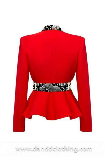 Red Jacket Elegant Collection-danddclothing-AFRICAN WEAR FOR WOMEN,Jackets,Women Jackets