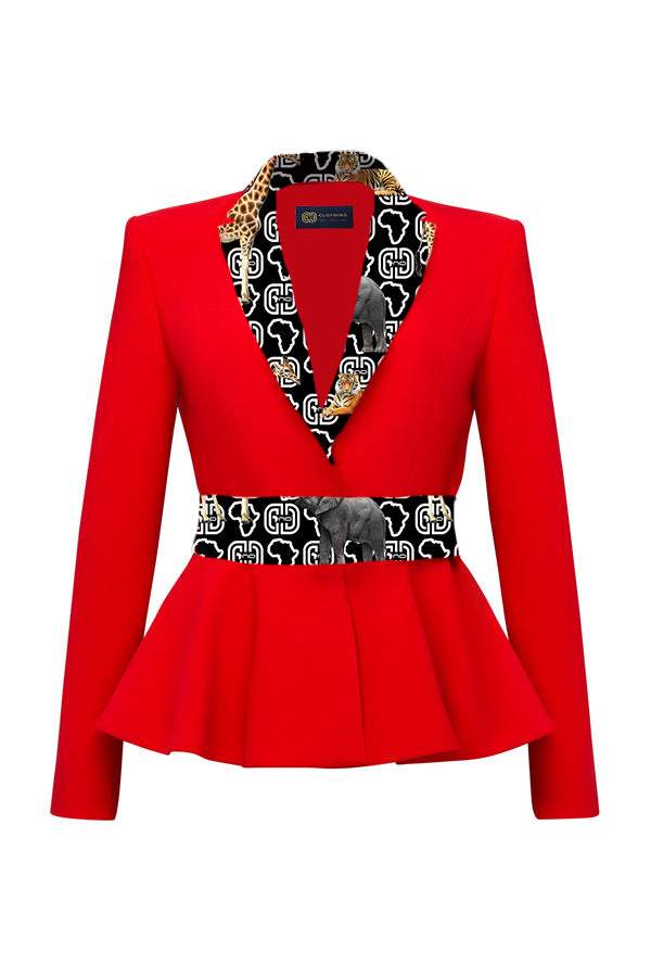 Red Suit Elegant Collection-AFRICAN WEAR FOR WOMEN,Ladies Suits