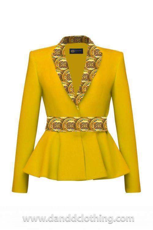 Yellow Jacket Elegant Collection-AFRICAN WEAR FOR WOMEN,Jackets,Women Jackets,Yellow