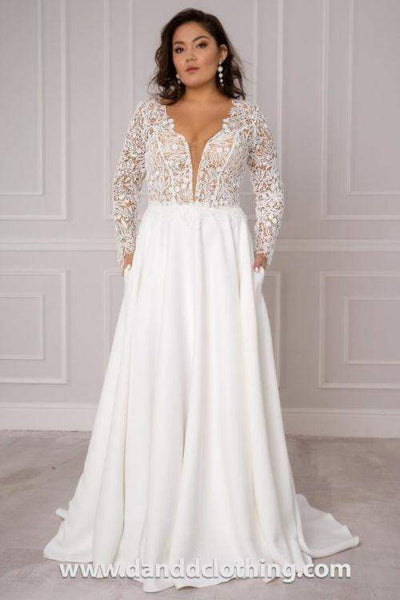 A-Line Wedding Gown With Lace-A-line,Classic Elegant Gowns,Royal Wedding Dresses,White