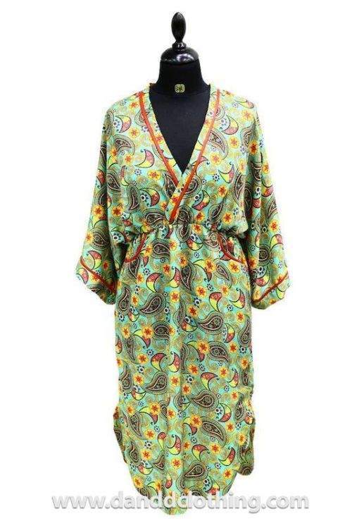 Chinese Green Dress With Flowers-AFRICAN WEAR FOR WOMEN,Dresses,Green