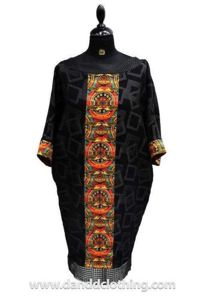 Shift Dress with Vintage D&D Dress-AFRICAN WEAR FOR WOMEN,Blue,Dresses