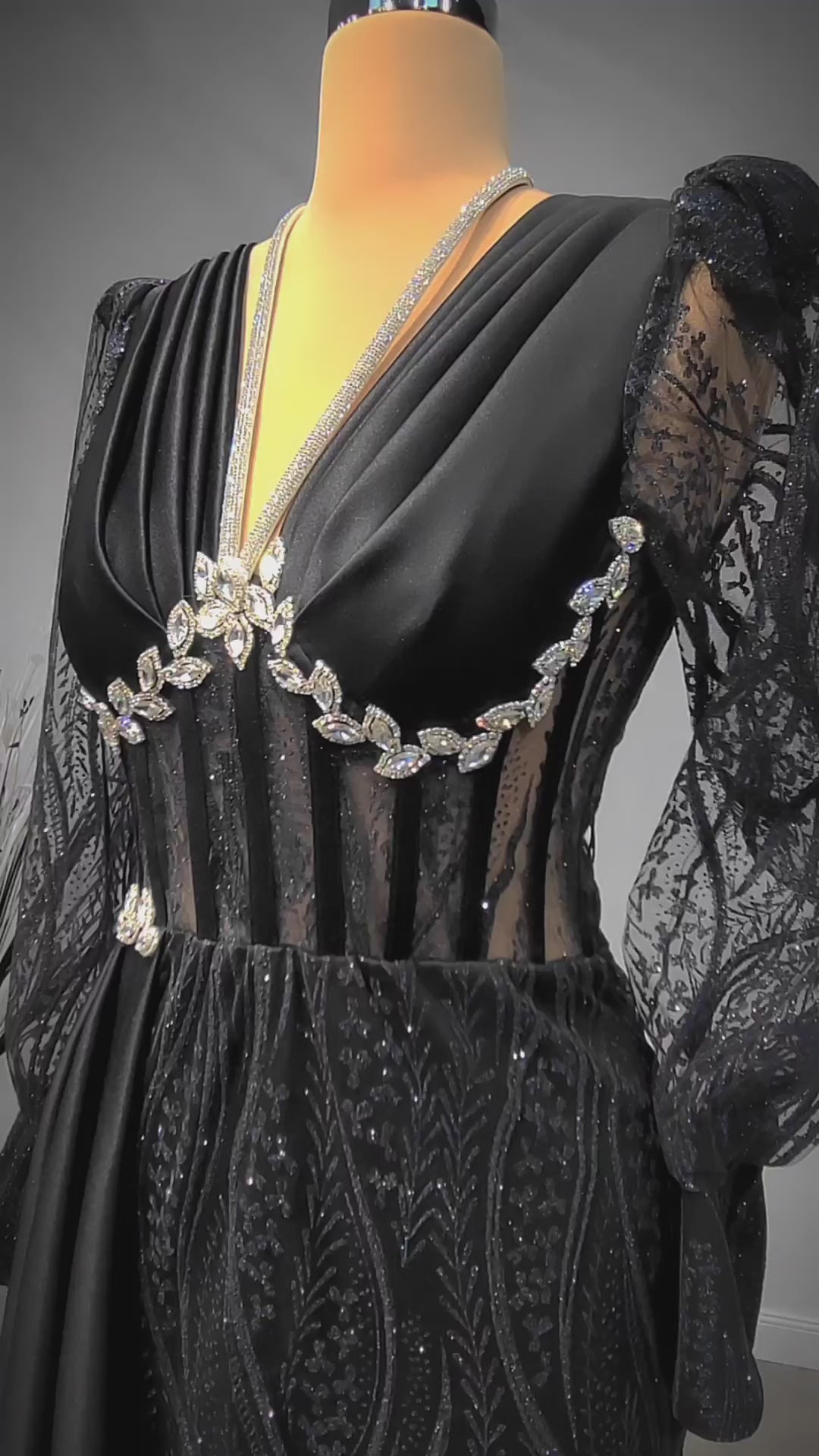 swarovski black dress Evening Corset pregnancy dress Hand knit Size:US22 Looking for a ballgown