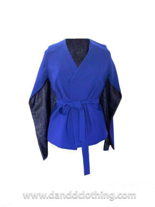 Stylish African Blue D&D Jacket-AFRICAN WEAR FOR WOMEN,Blue,Jackets,Women Jackets