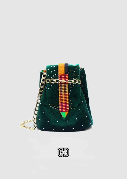 African green velvet bag-danddclothing-African Bags,African Fashion Accessories,Green