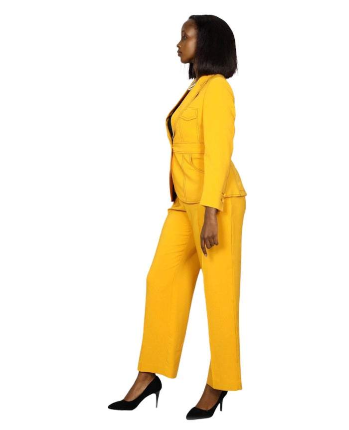 African Office Wear Classic Suit Yellow – D&D Clothing