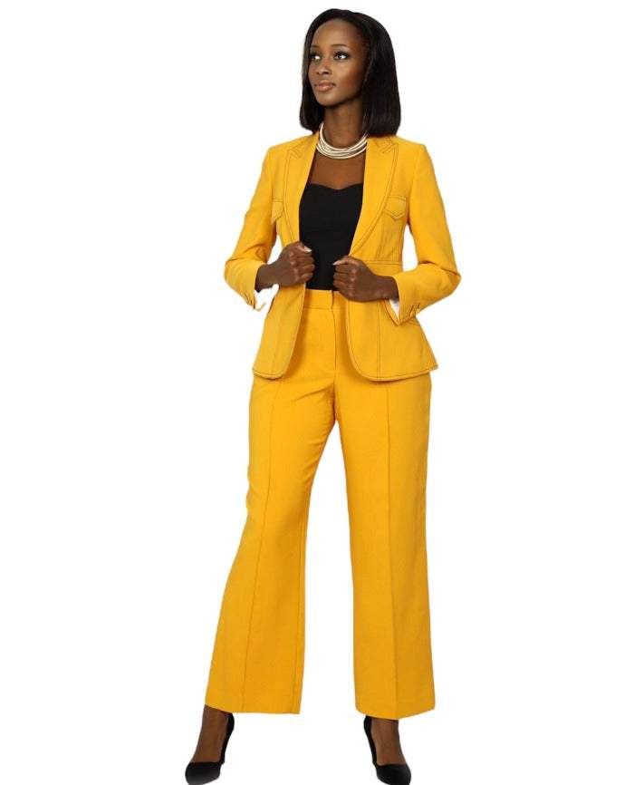 African Office Wear Classic Suit Yellow-danddclothing-AFRICAN WEAR FOR WOMEN,Ladies Suits,Yellow