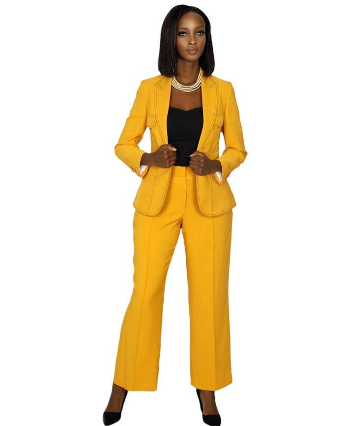ladies yellow dress suit Yellow Suit Elegant Collection XXXL / XXXL / Yellow