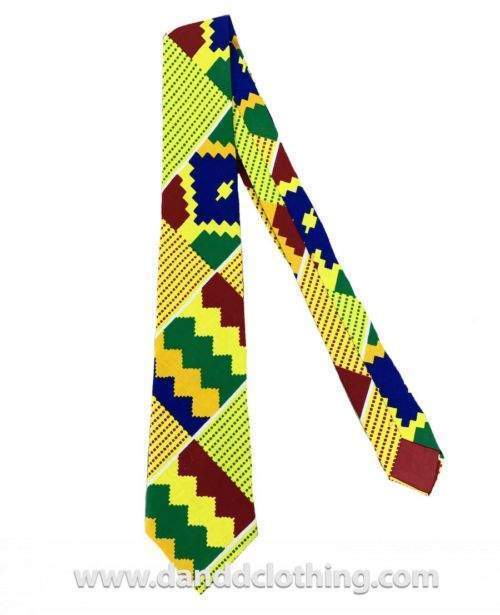 African Ankara Tie, Yellow-African Fashion Accessories,African Print Tie,Multicolor