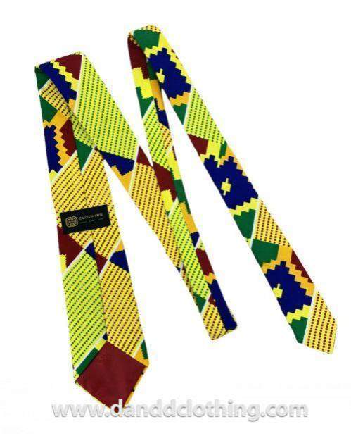 African Ankara Tie, Yellow-African Fashion Accessories,African Print Tie,Multicolor