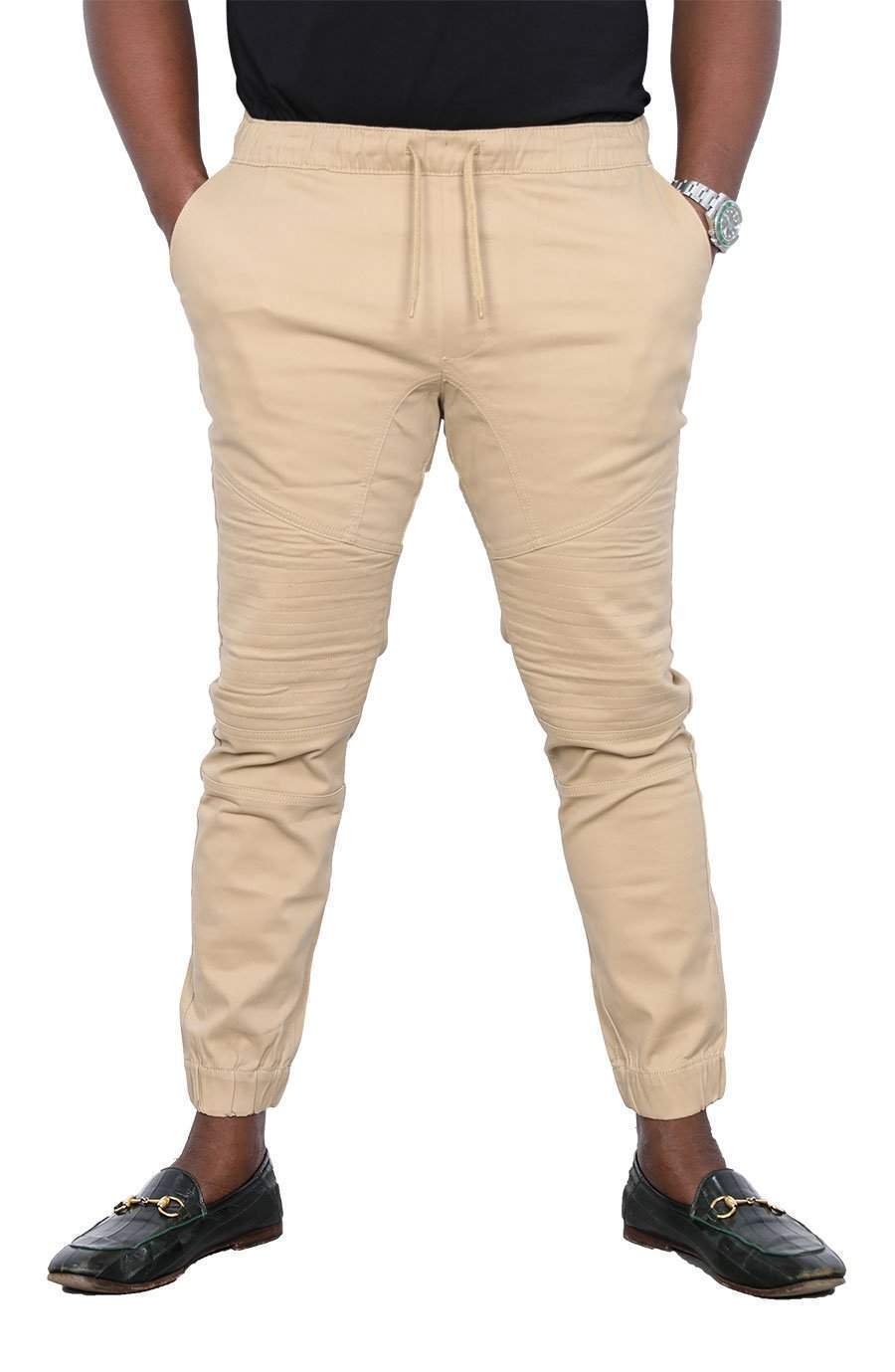 Beige Chinos With Rope-danddclothing-African Wear for Men,Beige,Men Trousers
