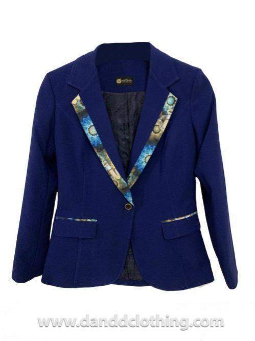 African Blue Jacket-Blue,Jackets,Women Jackets